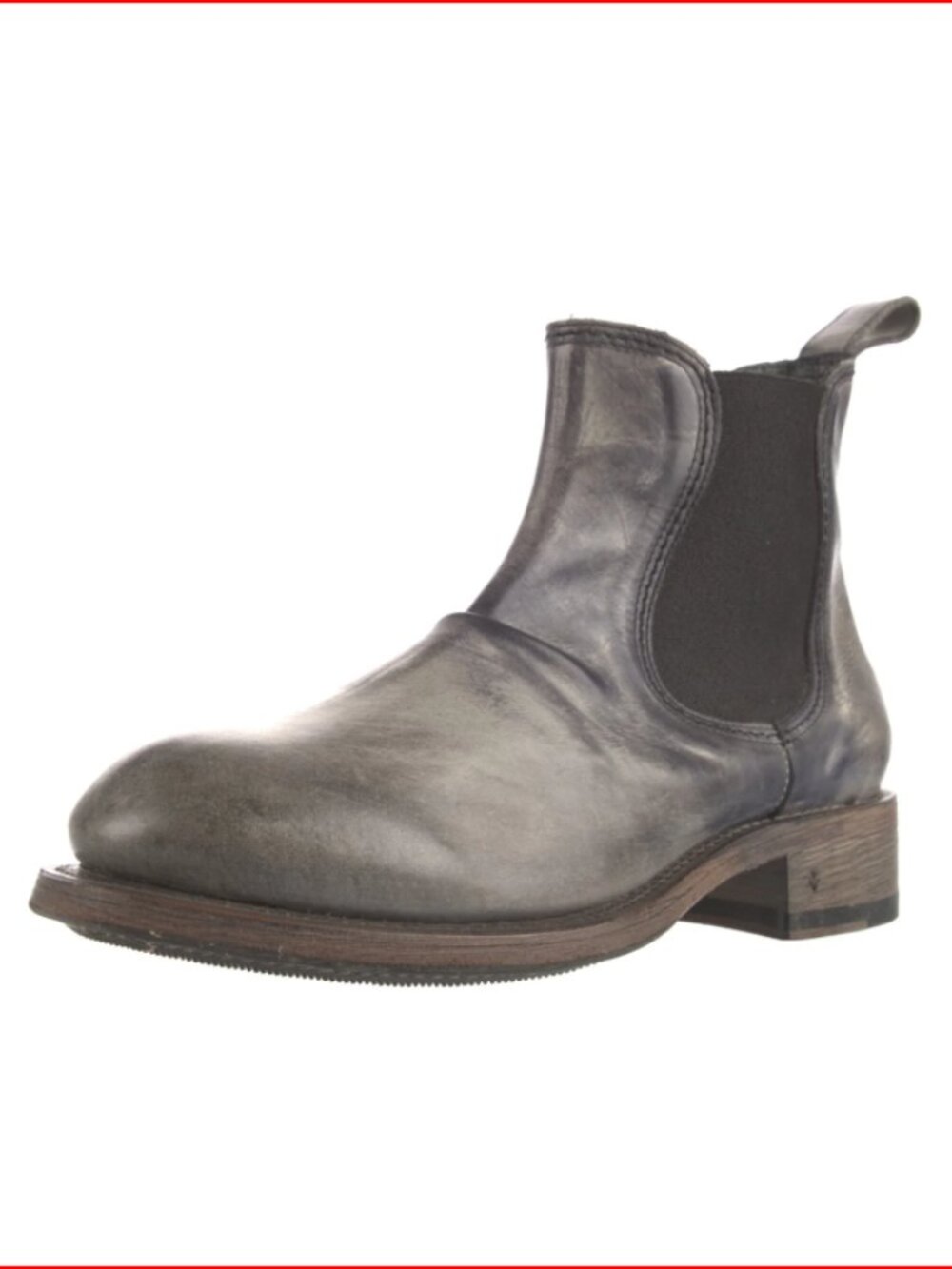 John Varvatos Distressed Black and Gray Leather Chukka Boots